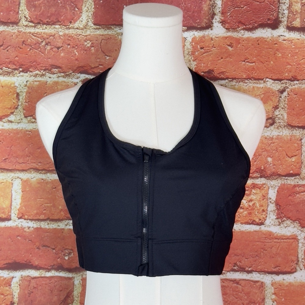Fabletics Women's Black  Zoe High Impact Zip Up Sports Bra‎ No Size Tag